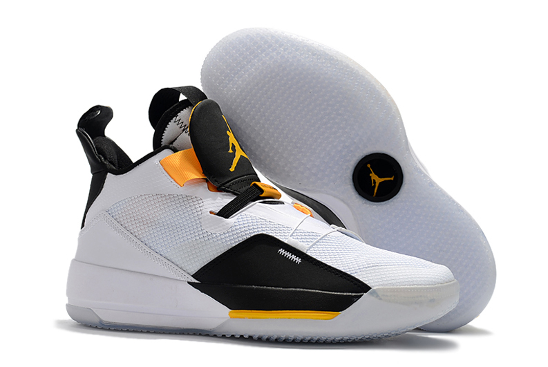 Air Jordan 33 White Yellow Black Shoes